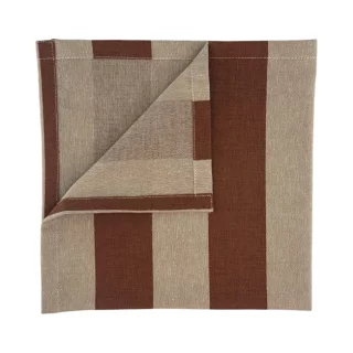 Tygservett randig, brun