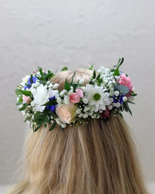 Vit-rosa hårkrans