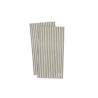 Raidallinen paperilautasliina vihreä/vaaleanharmaa