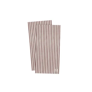 Raidallinen paperilautasliina punainen/vaaleanharmaa