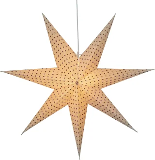 Pappersstjärna 60 cm, beige/röd