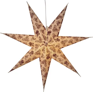 Pappersstjärna kotte 60 cm, beige/röd